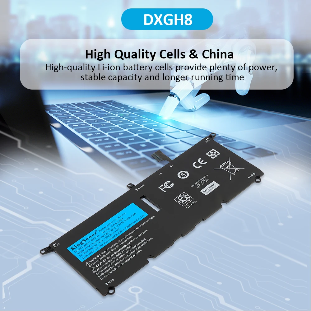KingSener DXGH8 Laptop-Akku für DELL XPS 13 9380 9370 7390, für DELL Inspiron 7390 2-in-1 7490, G8VCF, H754V, 0H754V, P82G. – Detail 7