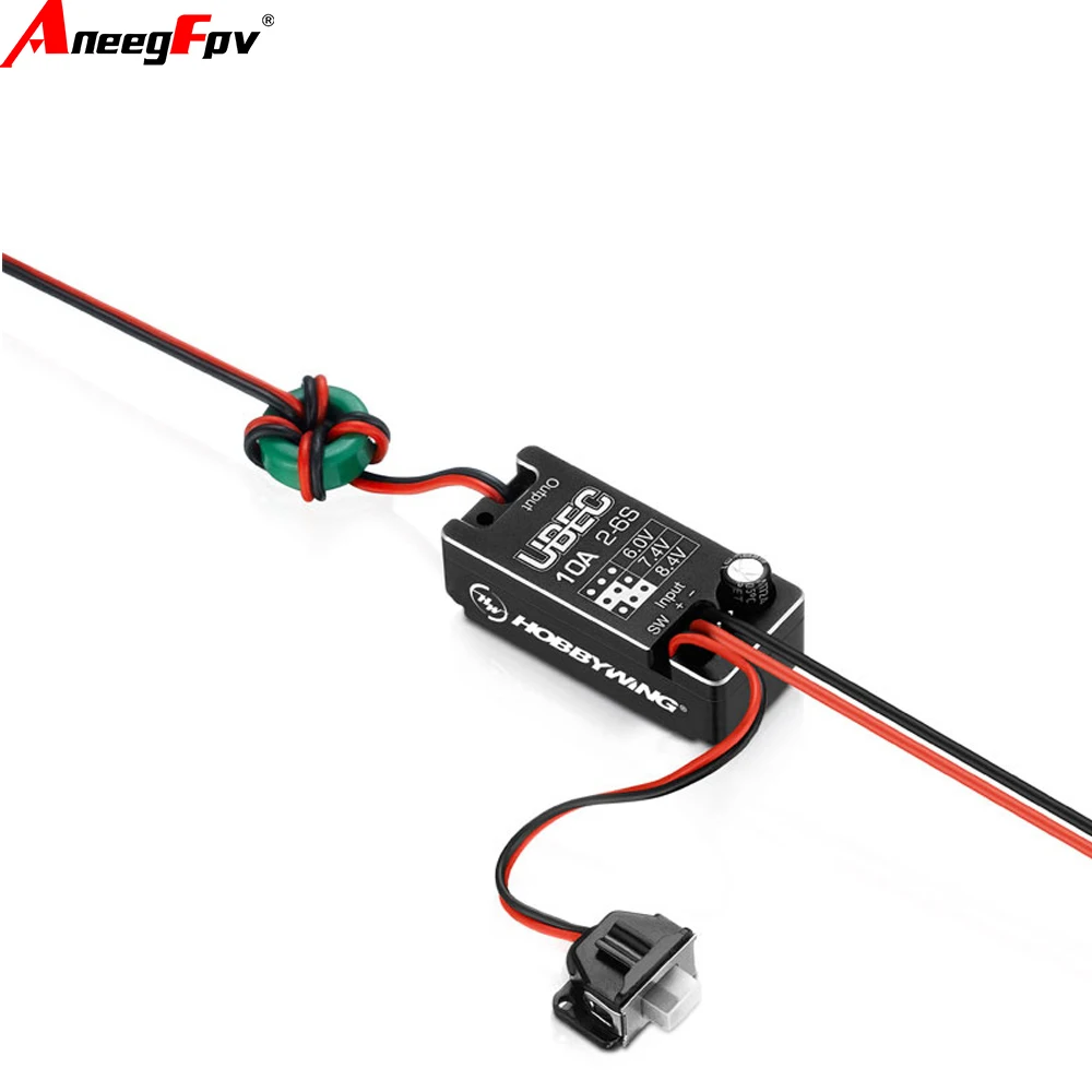 

Hobbywing Waterproof UBEC 10A Voltage Regulator Module 2-6S 6/7.4/8.4V Adjustable Metal Shell BEC for RC Car Parts