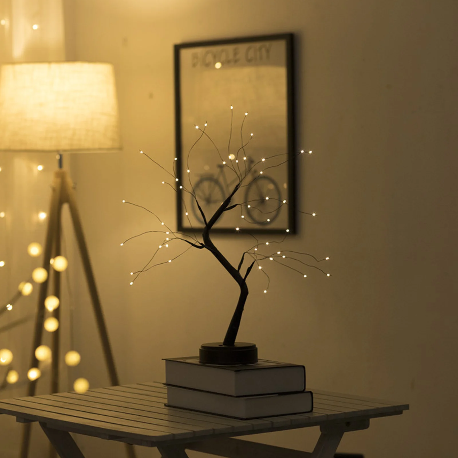 

Touch Switch Tree Shaped LED Light Creative Copper Wire Lamp Indoor Night Light Decorative Bedside Lamp Warm White