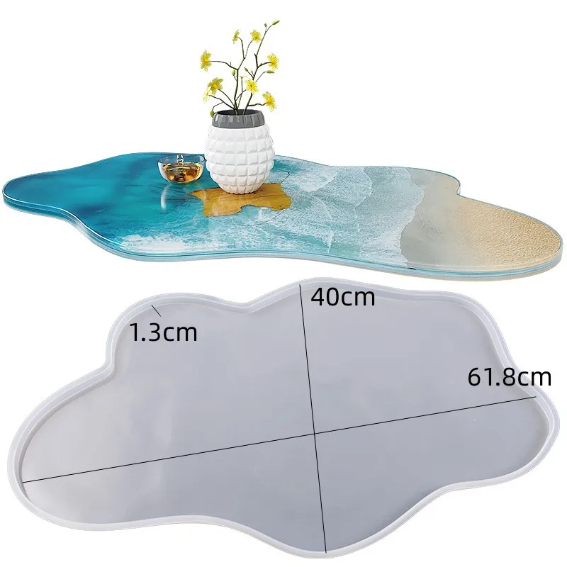 Large Round Ornament River Table Making Silicone Mold Crystal Epoxy Resin Mold Epoxy Exhibition Table Crafting Tools clay mold