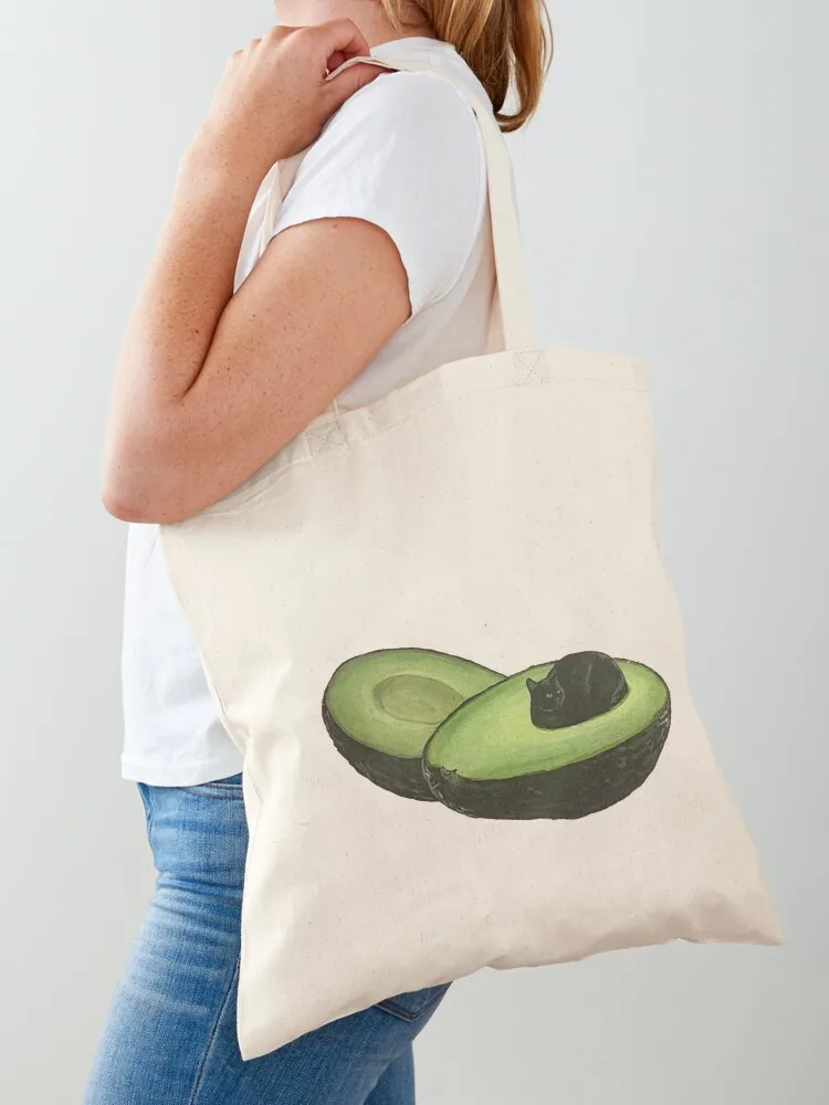 

Avocado Cat Tote Bag tote bags aesthetic tote bag personalized bag Women's shopper