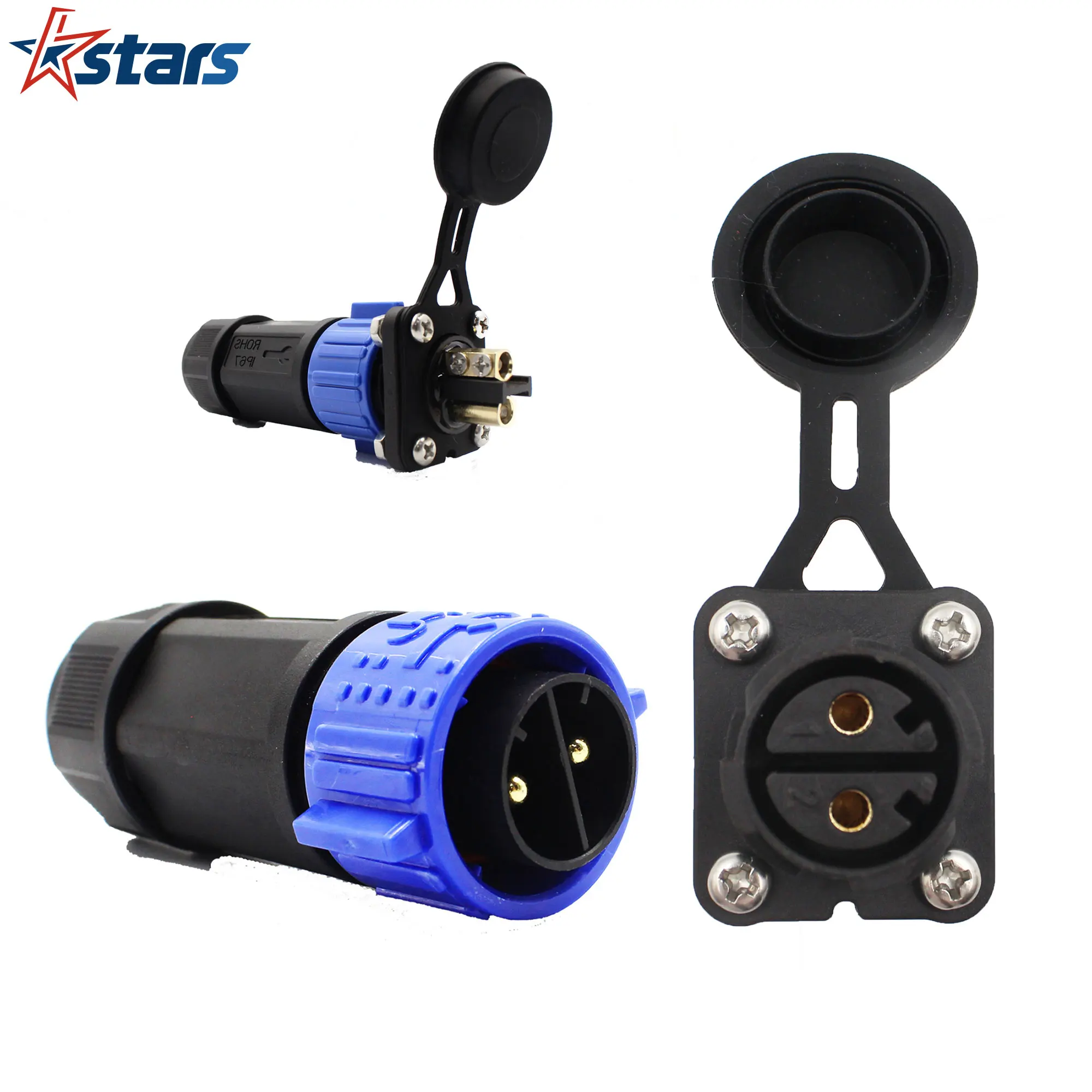 Trolling Motor Plug Receptacle Set,12V 24V 36V 48V Trolling Motor Plug,Waterproof Marine Boat DC Power Connector