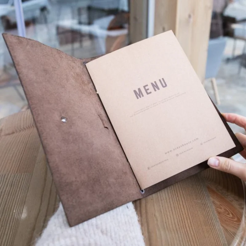 Customized product.Restaurant fashion leather book covers menu card holder book menu cover