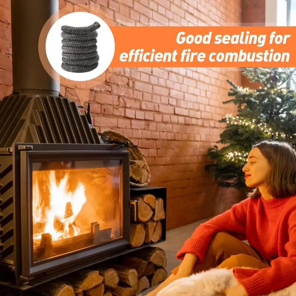 Elastic Sealing Rope for Wood Burning Stoves Wear-resistant Gaskets for Fireplaces Wood Stove Replacement Gasket Rope