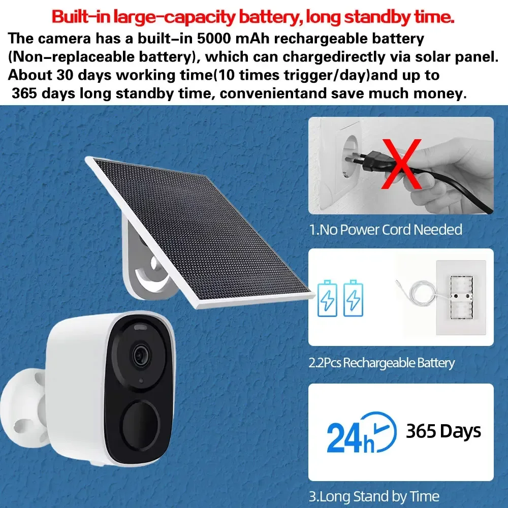 2 Way Audio 5MP 4CH 4.3 Inch LCD NVR CCTV Kit Outdoor Wateproof Solar Wifi Bullet Camera  Security Surveillance System Kit 4CH