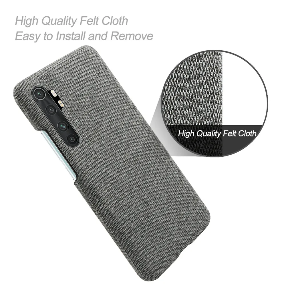 Anti-slip Ultra Thin Fabric Cloth Case for Xiaomi Mi Note 10 Lite Phone Cover For Mi Note 10 Lite Case For Xiaomi Mi Note 10Lite