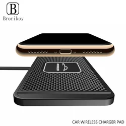 10W Car Wireless Charer Pad Silicone for Samsung Galaxy S20 S10 Note 10 Wireless Fast Charging for iPhone 11 Pro Xs Max 8 Plus