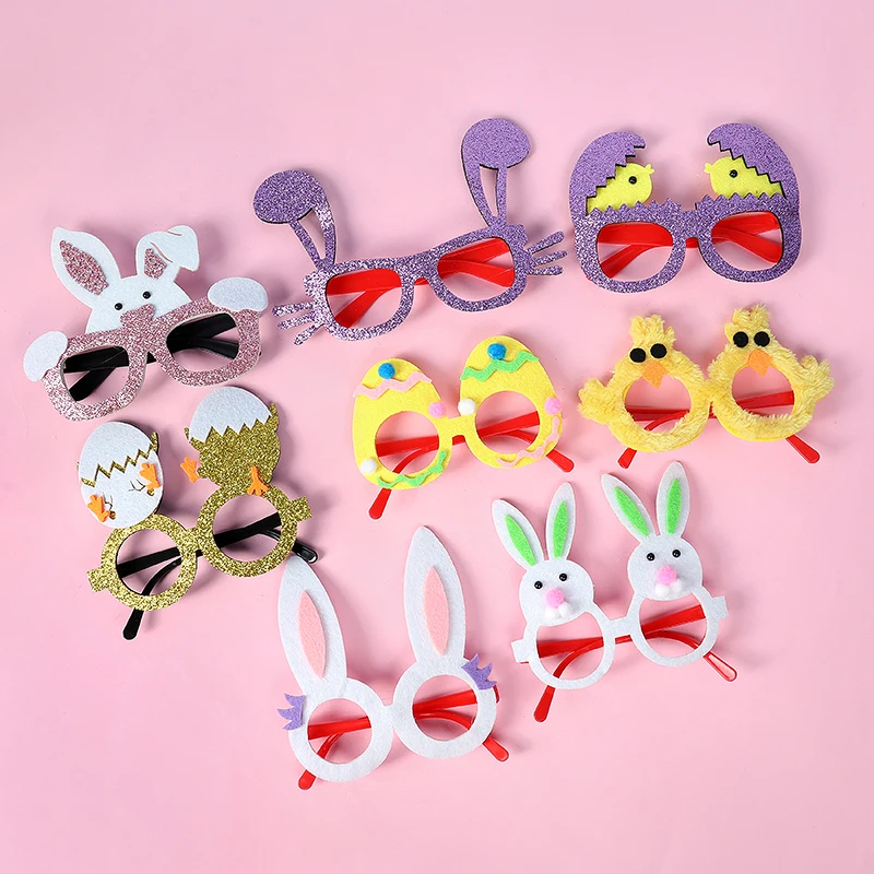 

Easter Bunny Egg Glasses Frame Non-woven Easter Photo Booth Props Gifts Supplies Happy Easter Party Kid Birthday Gift Decoration