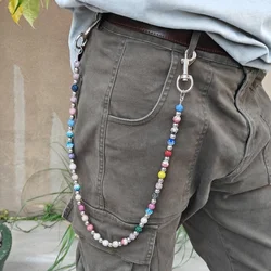 Fashion Round Bead Rhinestone Multicolor Punk Pants Chain Unisex One's Waist luxurious Accessories Multi-functionChain For Bag