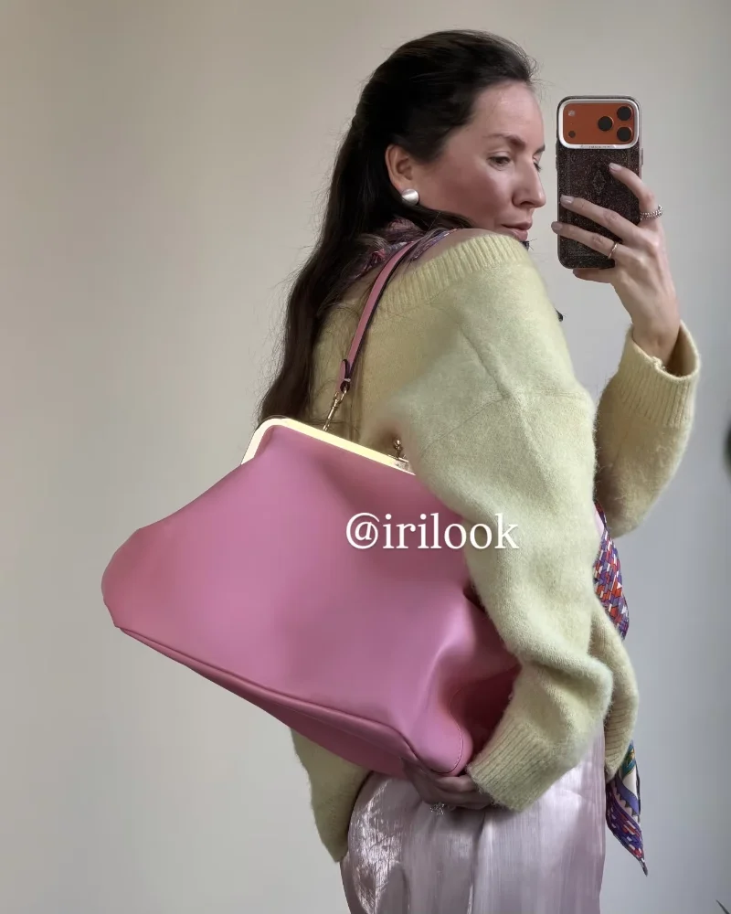 Fashion Designer Clip on KissLock Evening Bag Women Large Capacity Pu Leather Shell Handbags 2026 New In Cluth Shoulder Bag