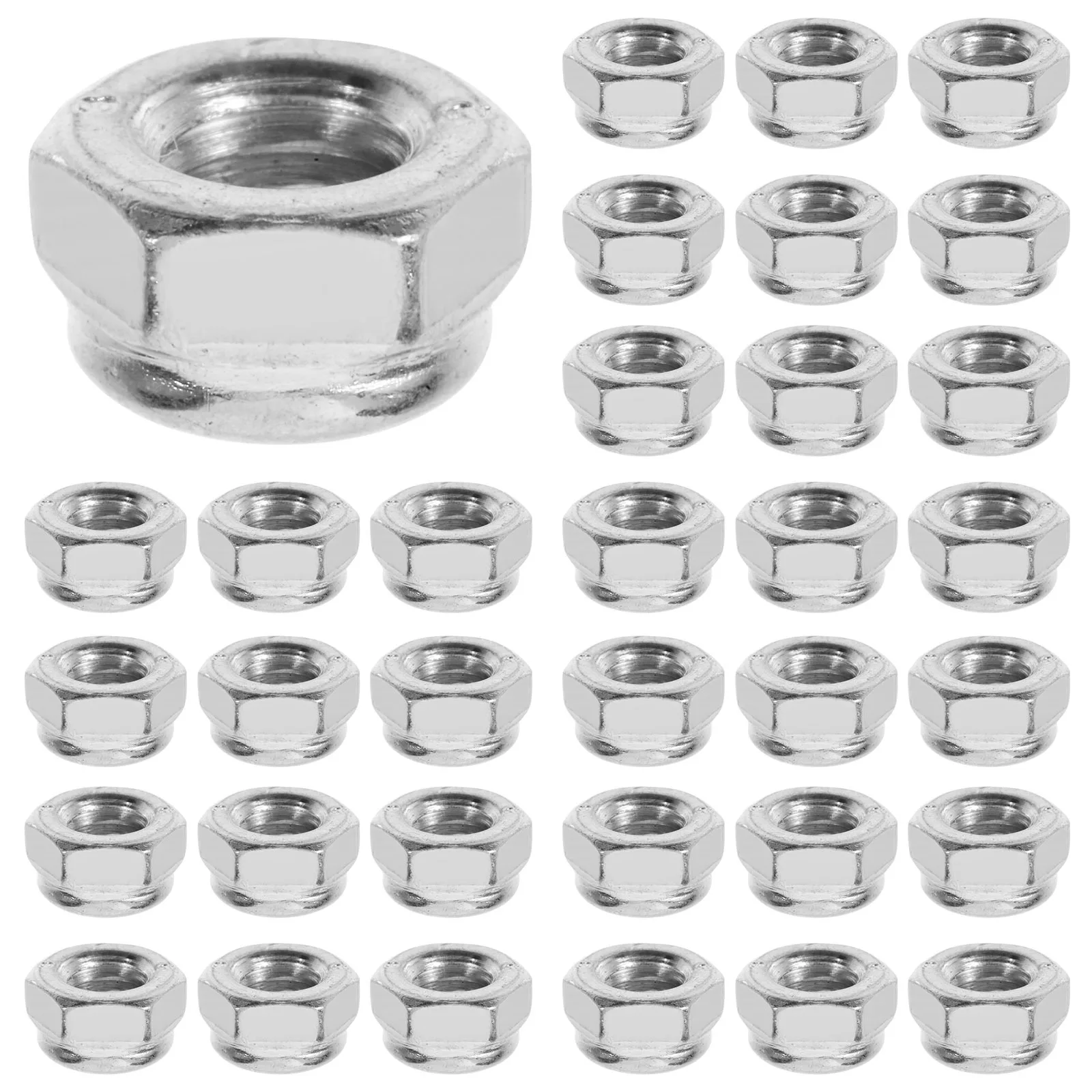 

100pcs Stainless Steel Lock Nuts Anti-Loose Hexagon Nut Inserts Self-Locking Flange Nut Replacement Fastening Accessories For