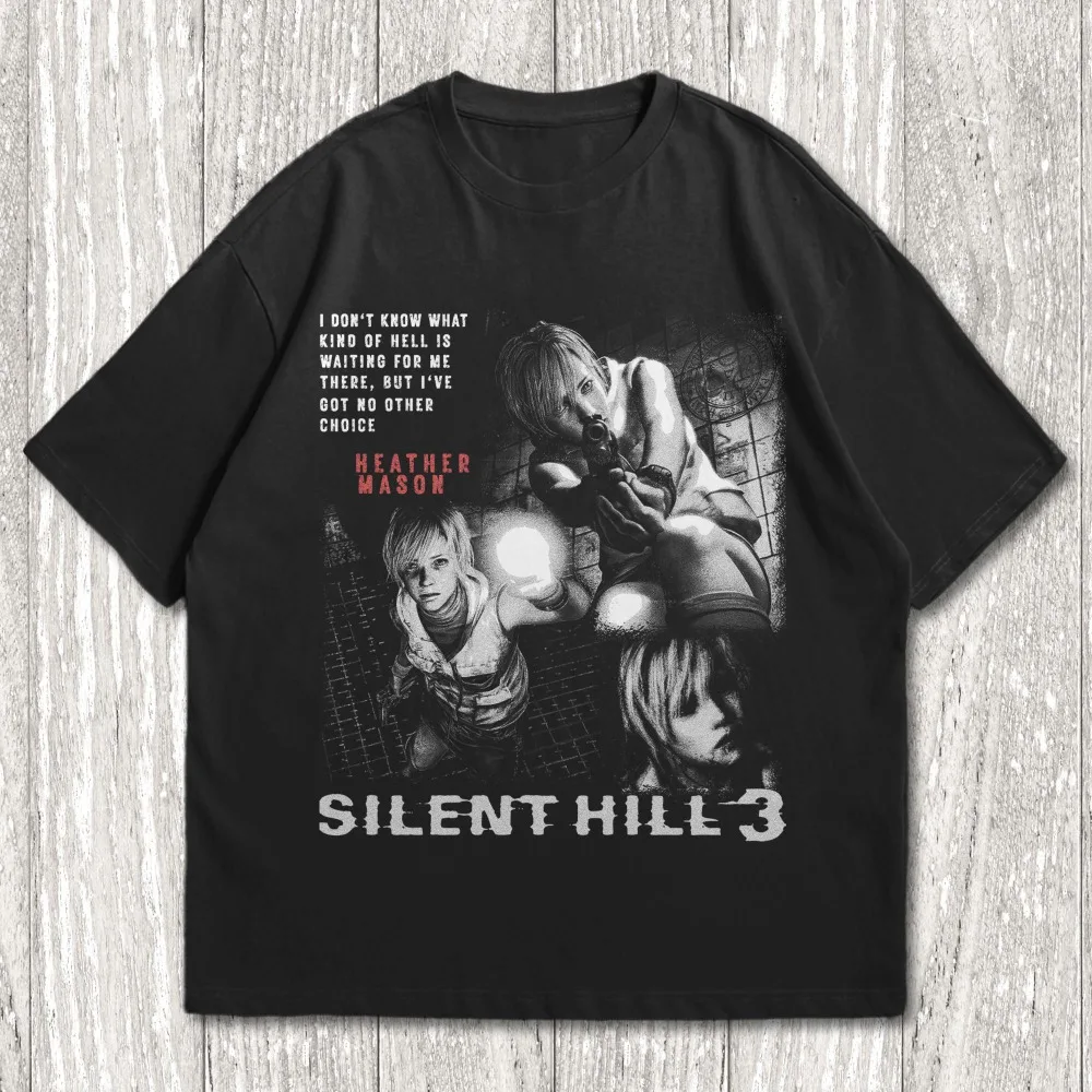 Camiseta Retro Silent Hill 3 Heather Mason, novedad de verano, camiseta informal Y2K para hombre, camiseta Unisex