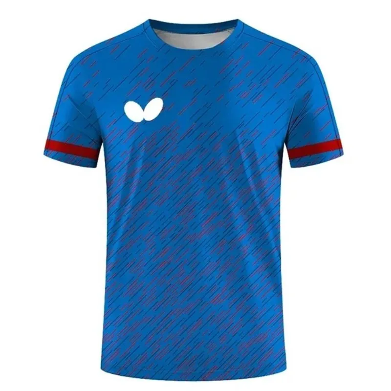 2024 New Summer Men's Table Tennis T-shirts Quick Dry Short Sleeve Tops Fitness Running Tee Breathable Casual Sportswear