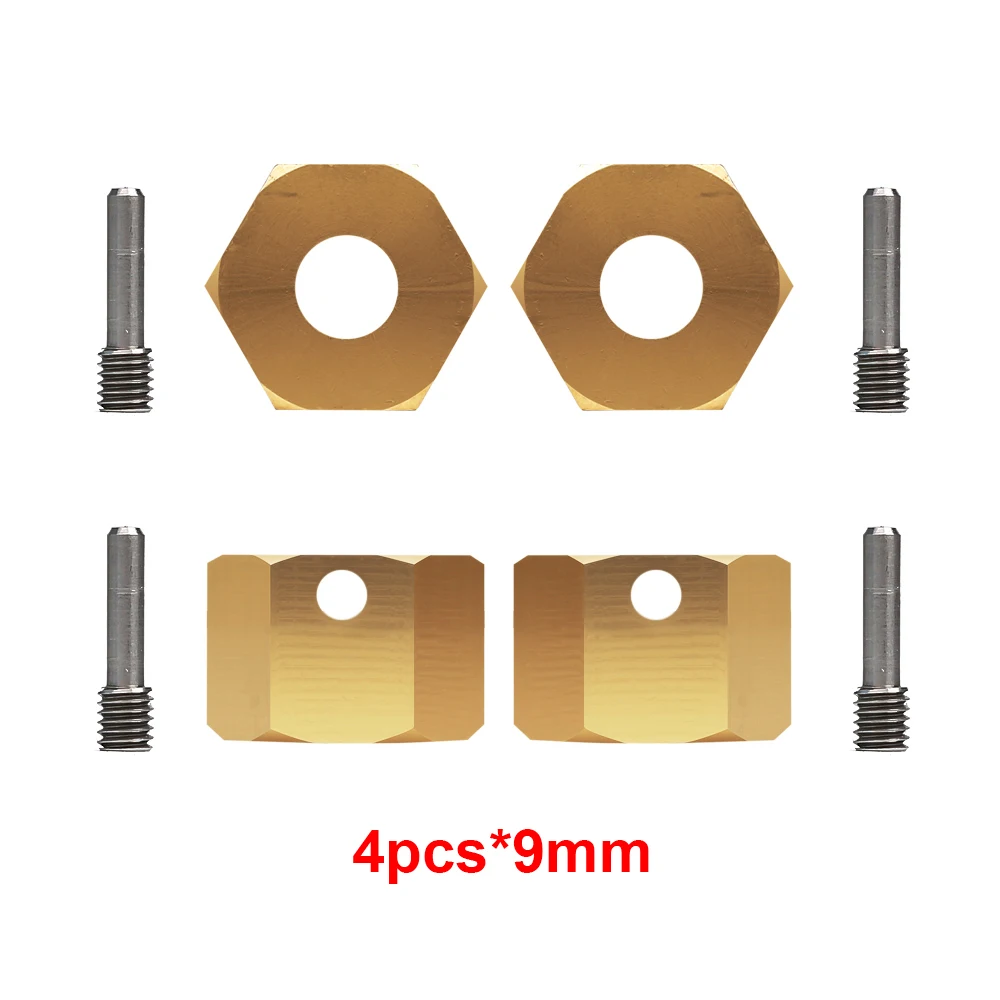 INJORA 12MM Extended Wheel Hex Heavier Brass Adapter 4PCS for RC Crawler Axial SCX10 III AXI03007 Capra 1.9 UTB AXI03004