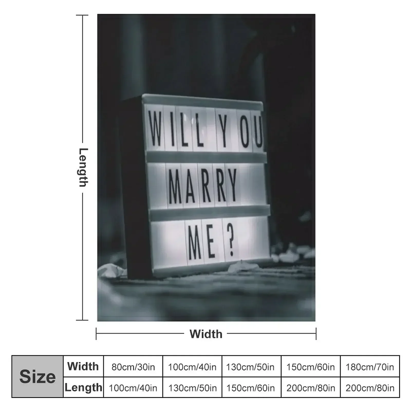 Will You Marry Me?Marriage Proposal Romantic Throw Blanket Flannels Large Luxury Brand Flannel Fabric Blankets