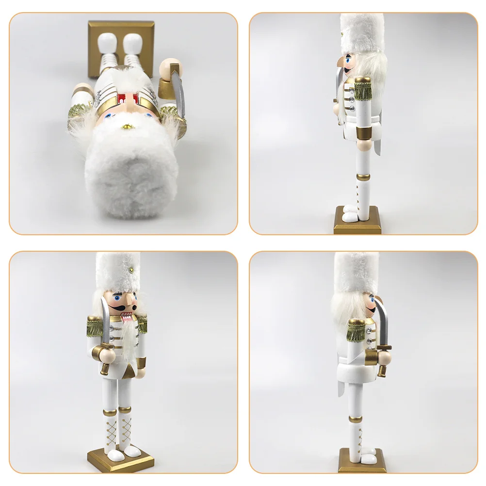 

Christmas Nutcracker Soldier Decor Traditional Wood Nutcracker Puppet Desktop Ornament Xmas Table Decoration Xmas Decor