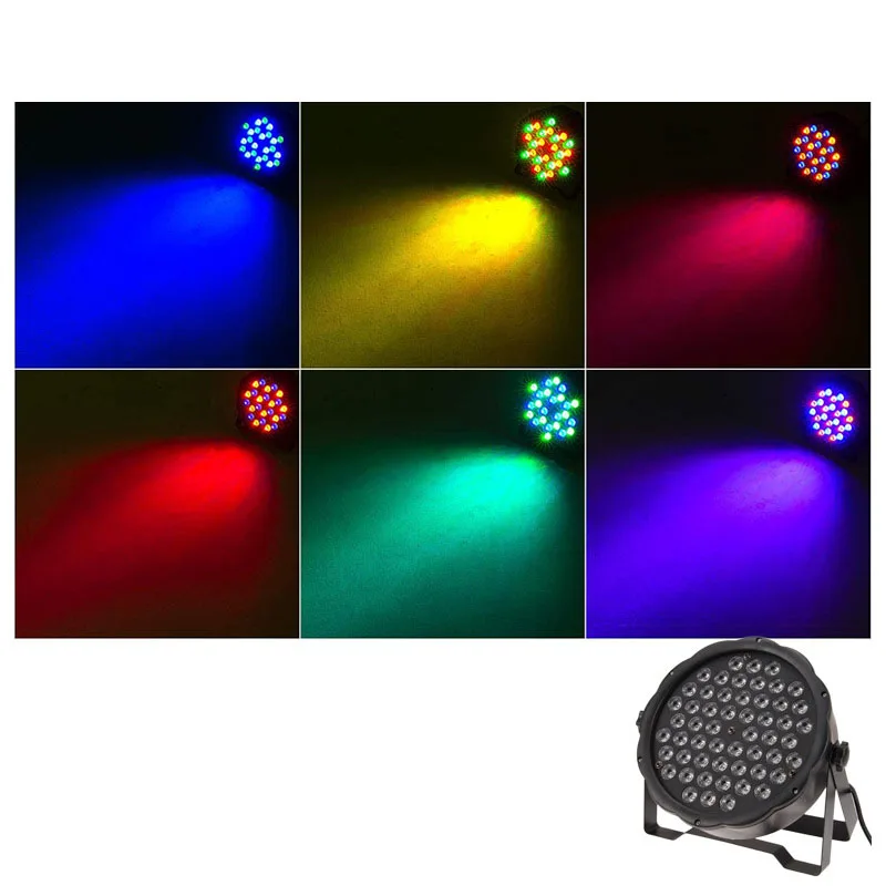 54 Leds 54*3W Podium Discolamp Dmx512 Effect Projector Par Flat Lamp Sound Control Rgb Led Ktv Bar Party Dj Decor Podiumlicht