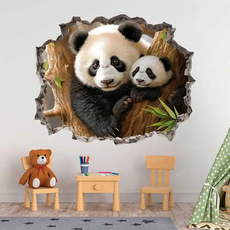 Panda Bamboo Bear Wall Decals Stickers Living Room Sofa Background Home Decor Children's Room Art Wall Mural AA279