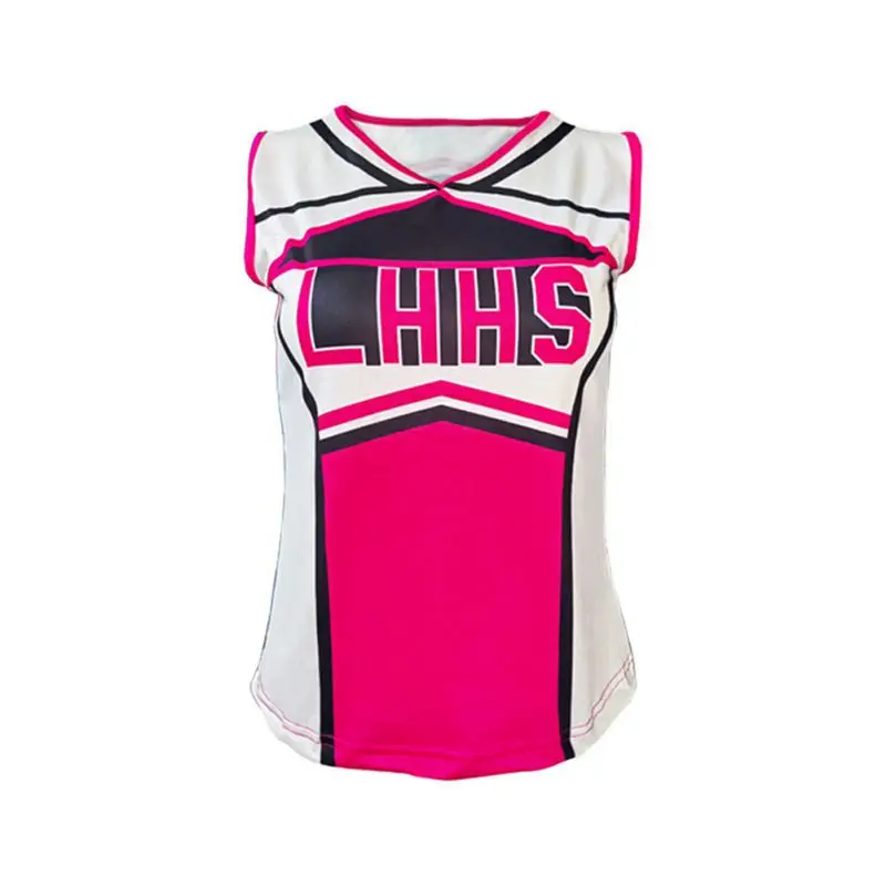 

Womens Cheerleader Dress With Socks And Flowers Cheerleading Costume Uniform Outfit Halloween Performance Dance Sleeveless Dress