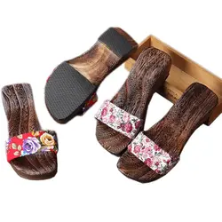 Anime Traditional Geta Clogs Cosplay Shoes Novelty Summer Wooden Sandals Women Indoor Antiskid Slippers