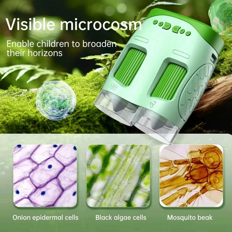 GTBL Electronic Microscope For Kids,3-In-1 2In Screen 800X Microscope Telescope With Video Digital Camera, 32GB Card Included