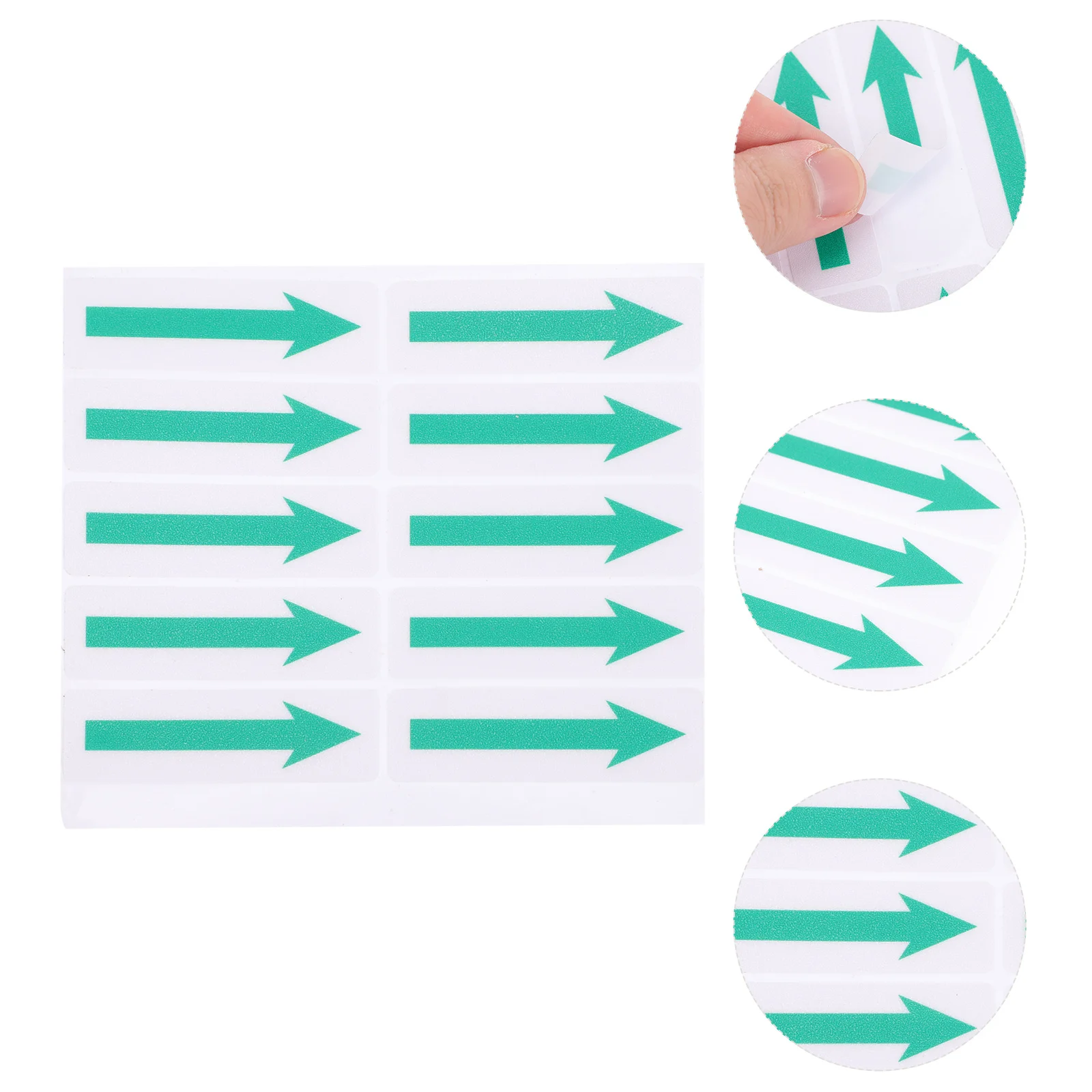 10 قطعة ملصق السهم الأخضر الأبيض القابل للإزالة مقاوم للماء قابلة لإعادة الاستخدام الطابق جدار ملصق لاصق السهم بمناسبة علامة السلامة المرورية #2