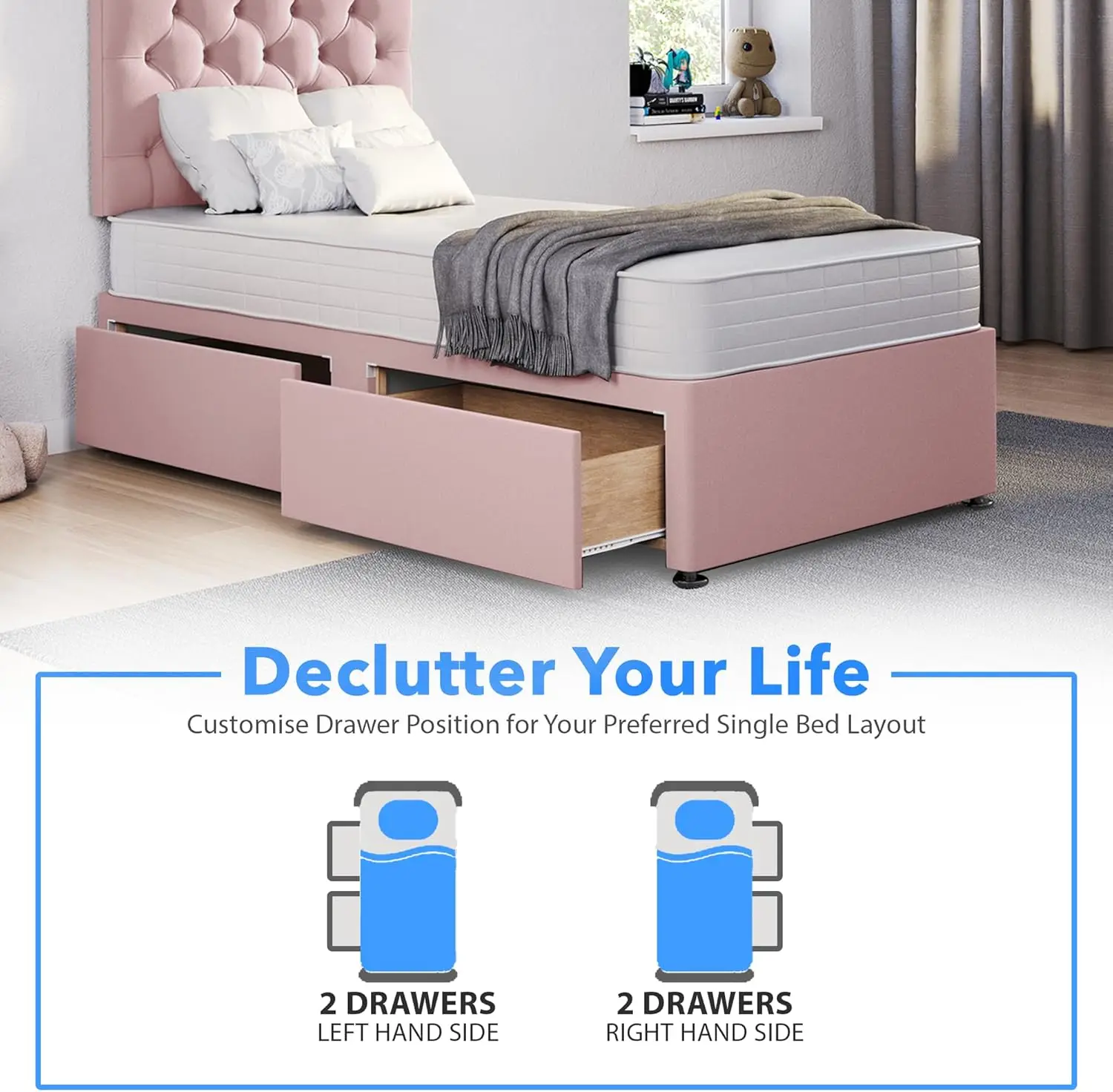 #ComfoRest Luxurious 3FT Single Divan Bed Mattress 24