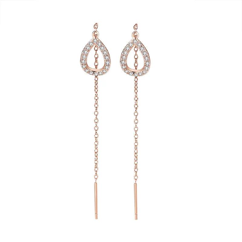 2025 أقراط نسائية كورية |   كريستال شرابة قلادة مجوهرات خفيفة الوزن حفل زفاف أقراط مكتب يومي اكسسوارات الهدايا