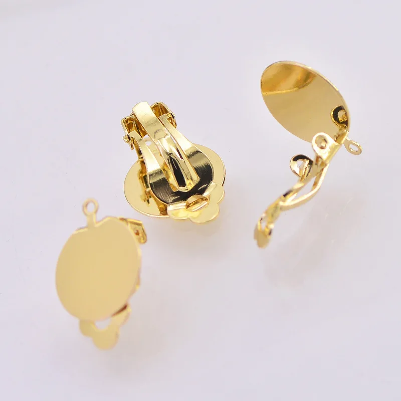 6 Stück Edelstahl-Ohrringverbinder 15mm Cabochon-Basis Ohrringe Clip-Ohrringe ohne Piercing Metall Einfach Ohne Loch – Detail 8