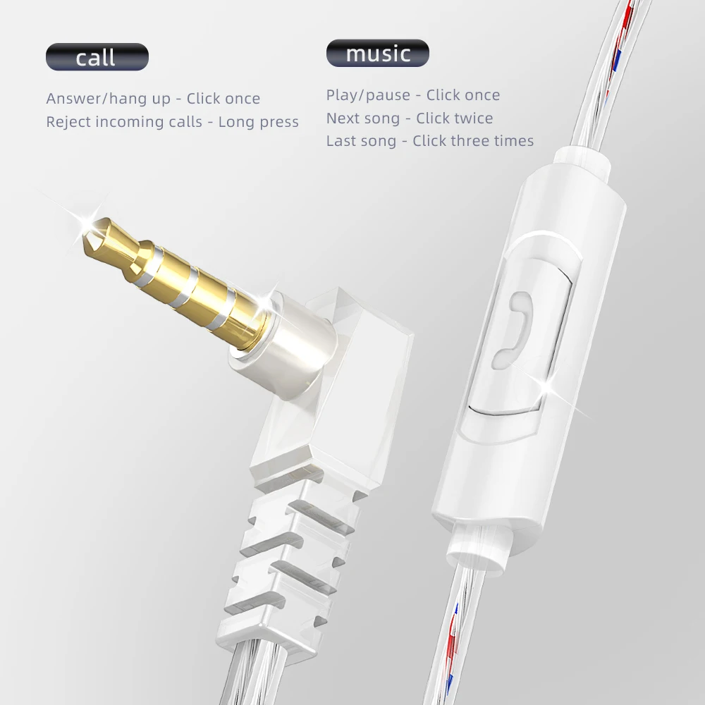 หูฟังเพชร AK6 Spark HIFI 1.2เมตร/2.5เมตรหูฟังนักดนตรีหูฟังมีไมโครโฟนแบบมีสายส่งคืนเสียงชุดหูฟังเกมกีฬา