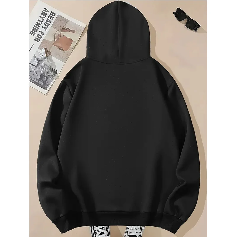 Frauen Brief Drucken Casual Kordelzug Tasche Hoodies Herbst Winter Mit Kapuze Kleidung Gothic Grafik Sweatshirts 90er Jahre Y2k Streetwear