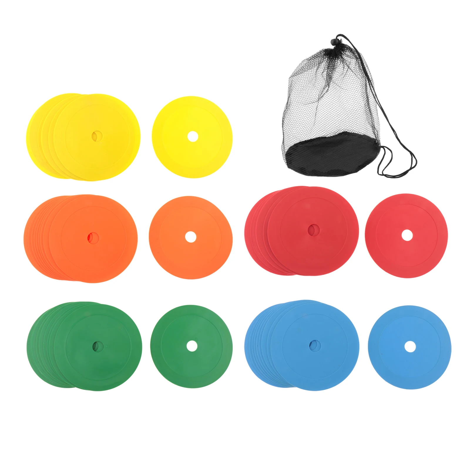 50개 플랫 콘 논슬립 플로어 마커 축구 농구 배구 스포츠 속도 민첩성 훈련 마커 15.3cm