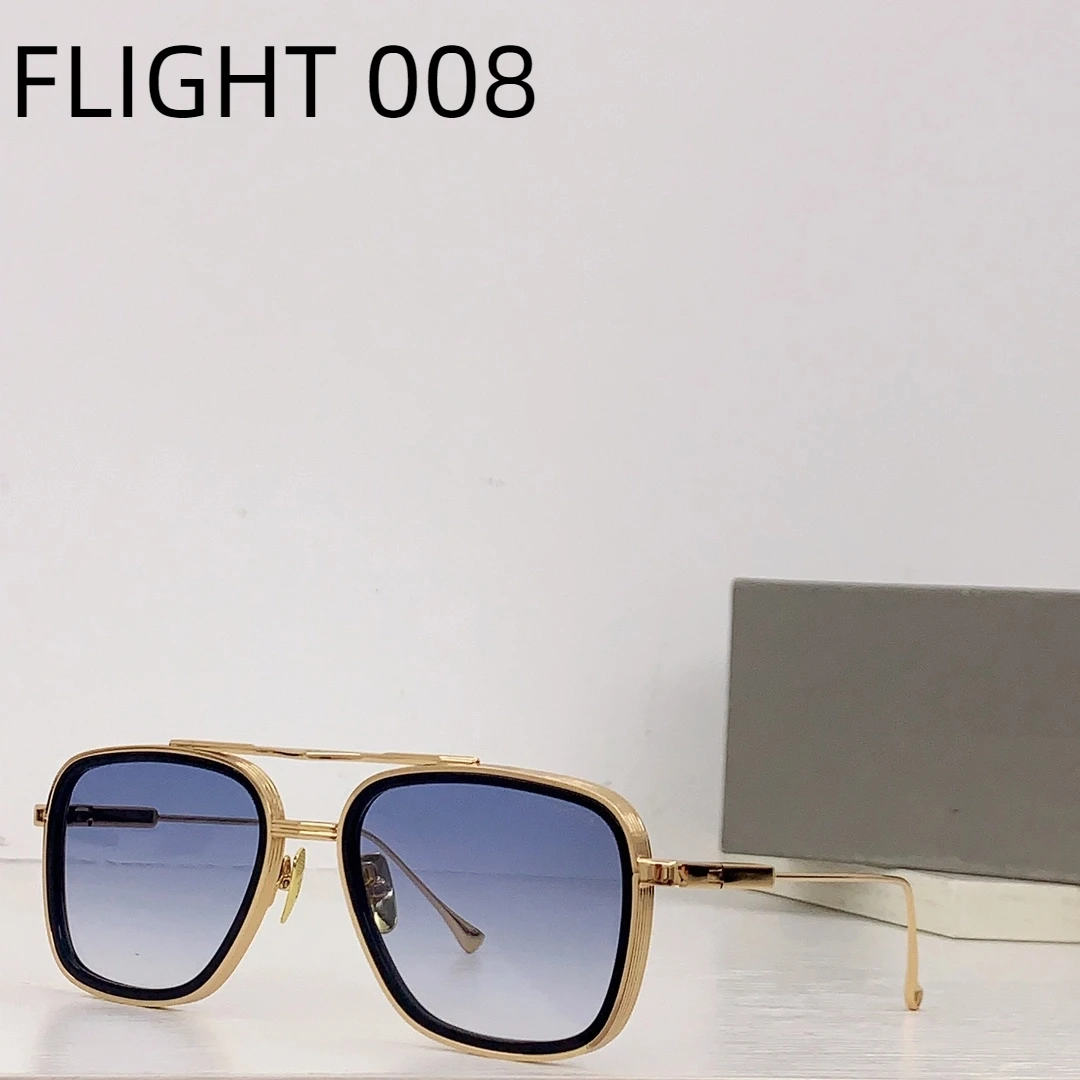 

Original FLIGHT 008 UV400 Gradient Blue Lens Oversized Men Sunglasses Top Quality Popular Gold Alloy Frame Women Couple Eyewear