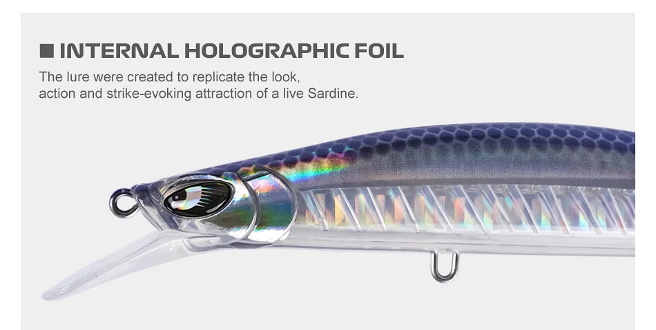 NOEBY-Künstliche harte Köder, Jerkbait-Angelköder, schwimmende Minnow, Inshore dickerer Fischgräten-Wobbler, 120 mm, 20,5 g – Detail 7