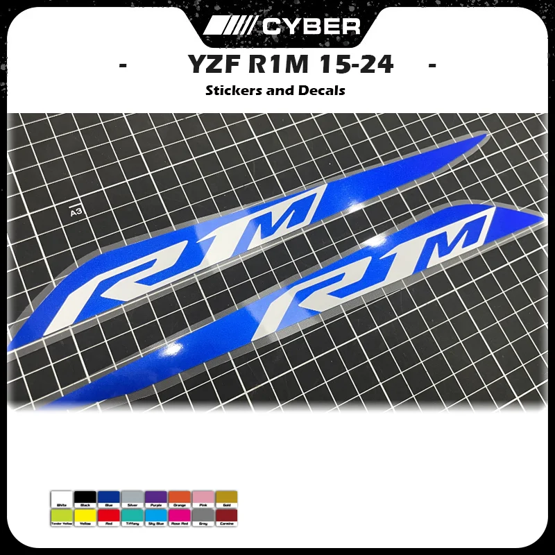 Motorcycle Fairing Shell Rear Tail Sticker Decal Custom Colors 2015-2024 15 16 17 18 19 20 21 22 23 24 For Yamaha YZF R1M YZFR1M