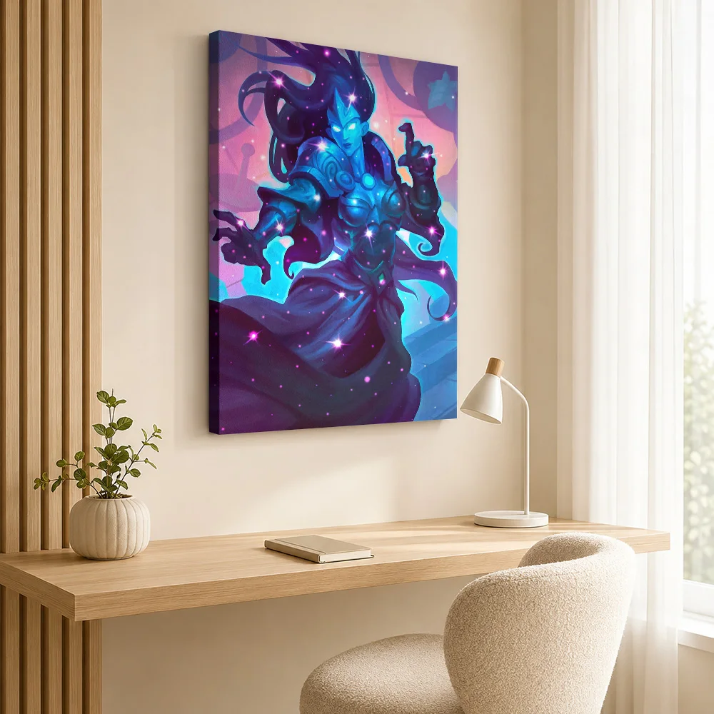 Harbinger Celestia Framed Canvas Posters Digital Style Canvas Wall Art With Customized Photo For Studio Ideal Dedicated Fan Gift
