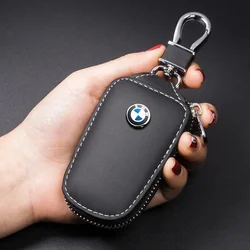 Leather Car Key Bag Auto Key Chain Holder Case Cover Accessories for BMW X3 X5 E83 E53 E92 E90 E60 E62 F25 F34 G68 G05 G18 X4 X6