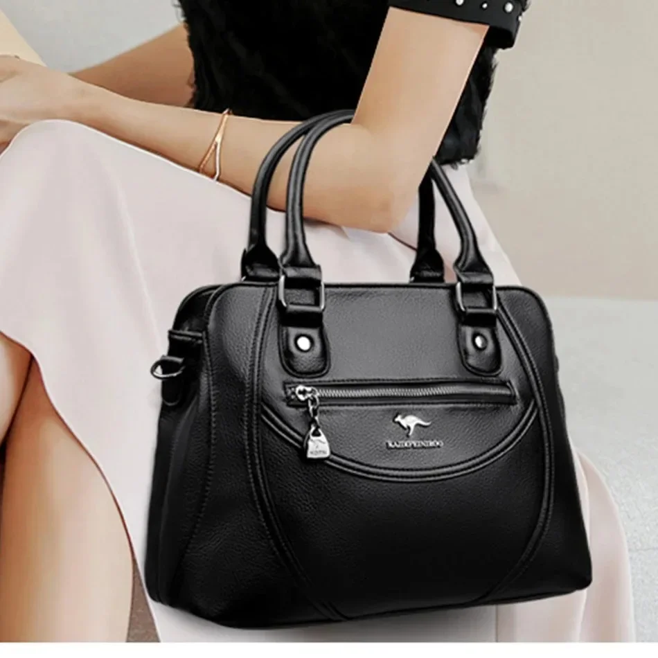 Genuine Brand 3 Layers Purses and Handbags Soft Leather Shoulder Bag Luxury Designer Crossbody Messenger Bags Tote for Women2024