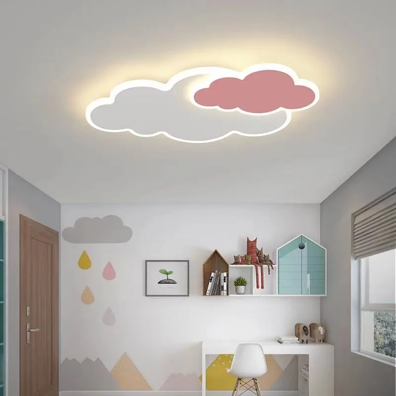 White Clouds LED Ceiling Lights for Room Boy Girl Children Bedroom Decor Lamp Pink Nursery Kids Room Lighting Ceiling Chandelier