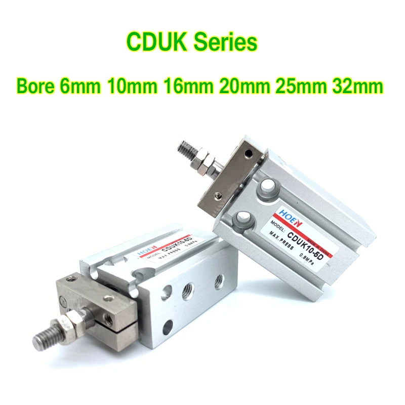 CDUK Mini Single Rod Piston Pneumatic Air Cylinder CDUK6 CDUK10 CDUK16  Type Free Mount No-rotating Rod Cylinder