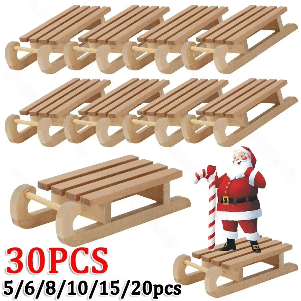 Mini Miniature Sledge Non-Toxic 1/12 Wooden Model Sledge Handmade Sleigh Desktop Craft Home Decor Crafts Odorless for Doll House