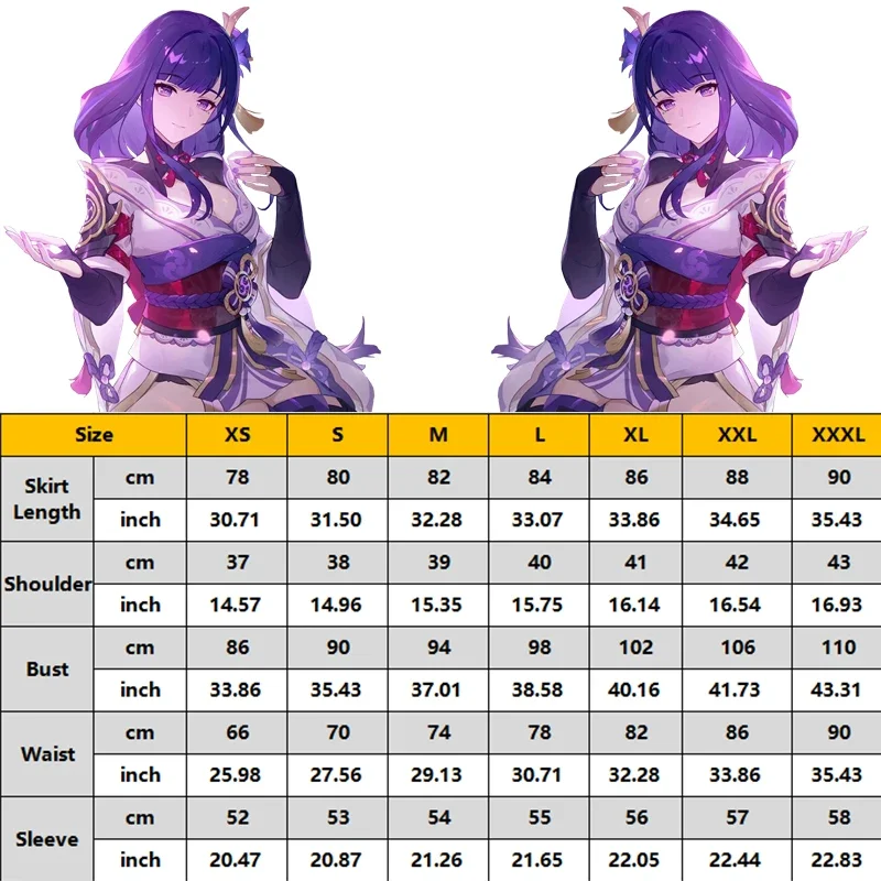 Raiden Shogun Beelzebul Cosplay Game Genshin Impact Cosplay Costume Wig Tops Skirts Halloween Party Costume for Women