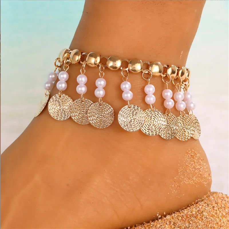 Female Adjustable Anklets Sandals Foot Jewelry New Anklet on Foot Bracelets for Women Leg Chain Jewelry Accessories