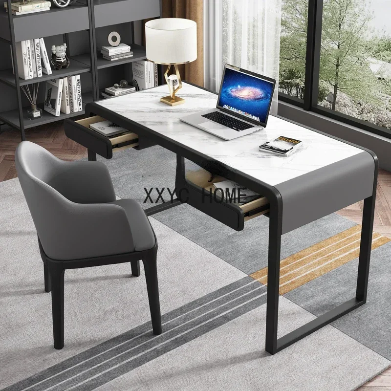 

Stone Plate Desk Solid Wood Computer Desk Furniture Set Combination