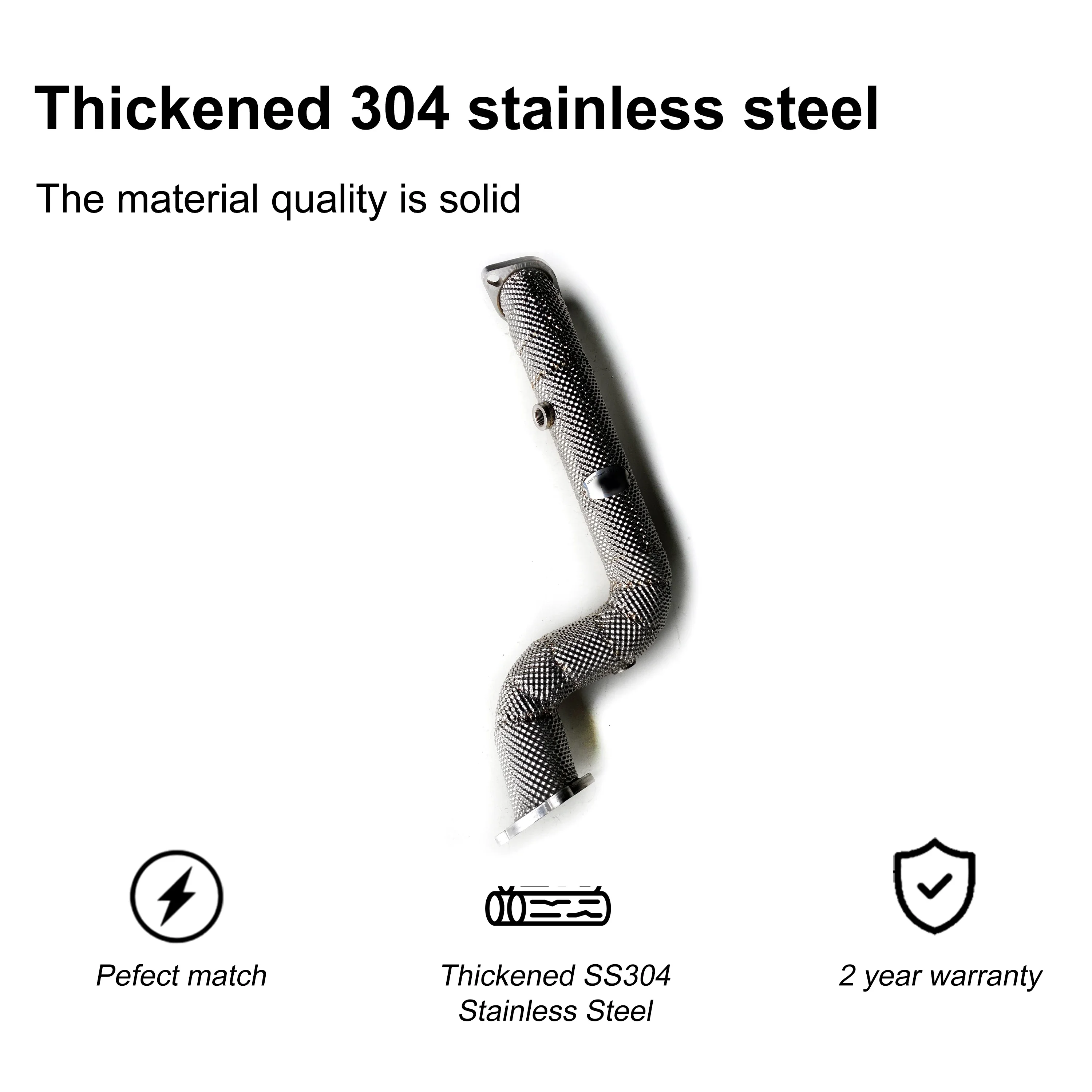 ACE Hochleistungs-Downpipe ohne/katameterlos mit Hitzeschutz für Mercedes Benz C180 C200 C250 C260 W204 1.8T SUS304 Auspuffanlagen – Detail 6