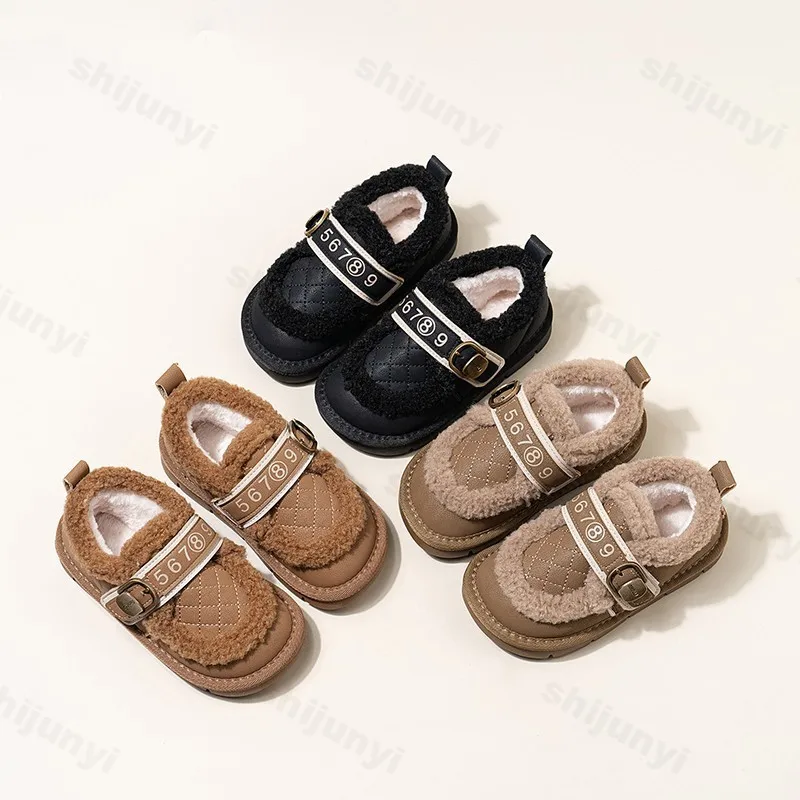 

Детские теплые повседневные низкие хлопковые туфли принцессы в стиле ретро, новинка зимы 209, мягкая удобная модная универсальная плюшевая обувь для девочек