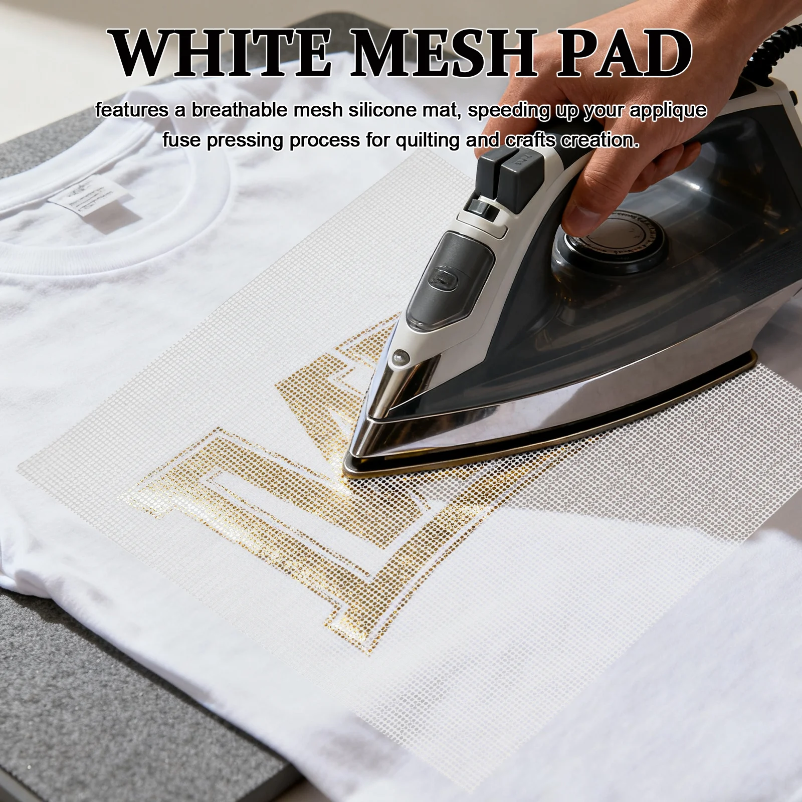 

10Pcs Breathable Mesh Silicone Craft Mat Heat Resistant Applique Pressing Sheet 30x30cm Precision Fusing Mat for Quilting