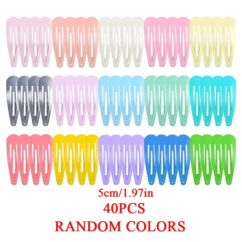 40pcs Children\'s Spray Baking Paint Colourful Drops BB Clip Drip Oil Colourful Sides Four Seasons Mixed Colours Random Shipments