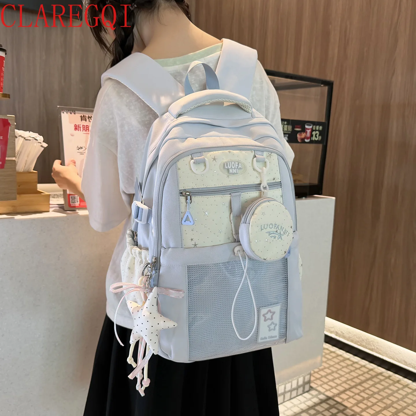 Korean Sweet Girl Style High Beauty Middle and High School Girls' Backpack Cute College Style Student Backpack