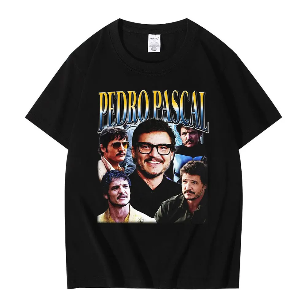

Classic American Movie TV Actor Pedro Pascal Graphic T-shirt Men Women Cotton Casual T Shirts Tops Oversized Vintage Streetwear